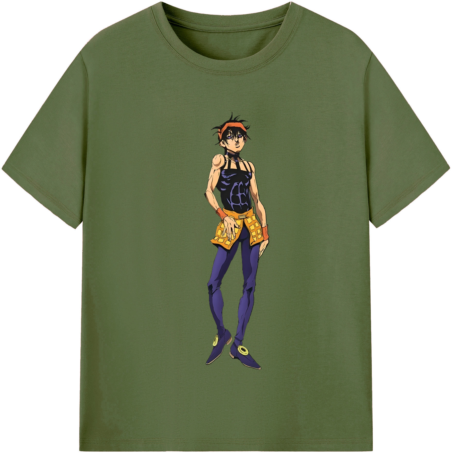 （画像用） ジョジョの奇妙な冒険 ナランチャ?ギルガ JoJo's Bizarre Adventure Narancia Ghirga 綿100％半袖Tシャツ（フロントプリント）